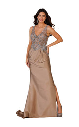 1 of 3 Terani 2111M5270 Dress Pewter-Bronze