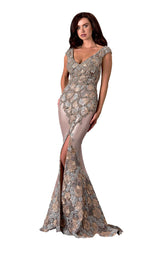 1 of 3 Terani 2111M5302 Dress Pewter-Bronze