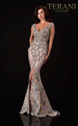 3 of 3 Terani 2111M5302 Dress Pewter-Bronze