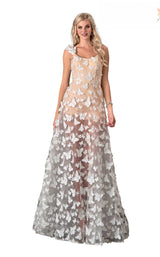 1 of 4 Terani 2111P4045 Dress Ivory-Nude