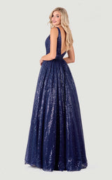 2 of 4 Terani 2111P4113 Dress Navy-Nude