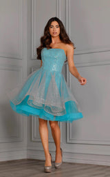 1 of 3 Terani 2111P4245 Dress Silver-Aqua