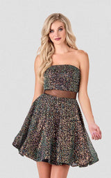 3 of 4 Terani 2111P4247 Dress Black-Multi