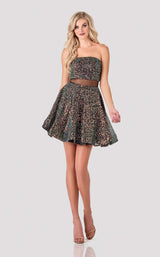 1 of 4 Terani 2111P4247 Dress Black-Multi