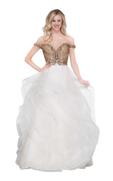 1 of 8 Colors Dress 2112 Off-White-Gold