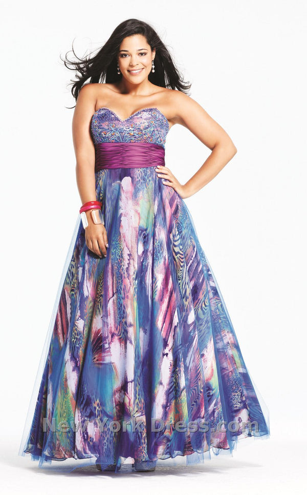 Faviana 9282 Plum/Royal Blue