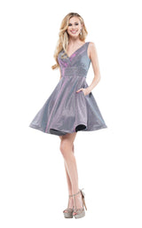1 of 8 Colors Dress 2160 Dress Lilac-Multi