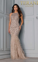 3 of 3 Terani 2215GL0104 Dress Taupe