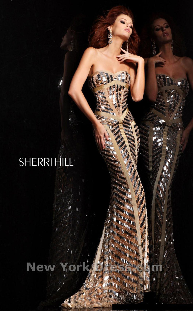 Sherri Hill 2813 Nude/Silver