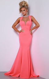 1 of 6 Johnathan Kayne 2403 Dress Hot-Coral