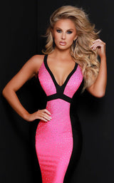 5 of 6 Johnathan Kayne 2408 Dress Black-Hot-Pink