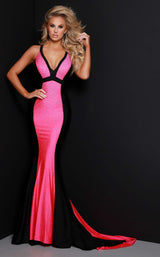 2 of 6 Johnathan Kayne 2408 Dress Black-Hot-Pink