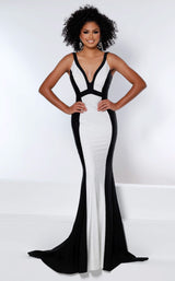 1 of 6 Johnathan Kayne 2408 Dress Black-White