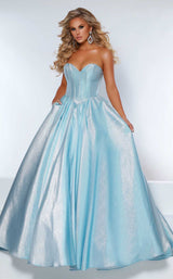 1 of 8 Johnathan Kayne 2411 Dress Aqua-Silver