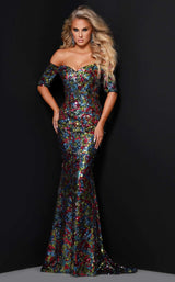 2 of 6 Johnathan Kayne 2417 Dress Fuchsia-Multi