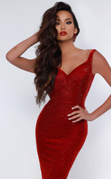 4 of 6 Johnathan Kayne 2430 Dress Red