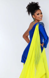 4 of 4 Johnathan Kayne 2435 Jumpsuit Royal-Yellow