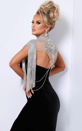 4 of 4 Johnathan Kayne 2469 Dress Black-Clear