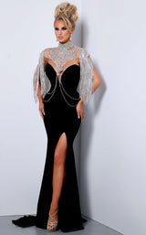 1 of 4 Johnathan Kayne 2469 Dress Black-Clear