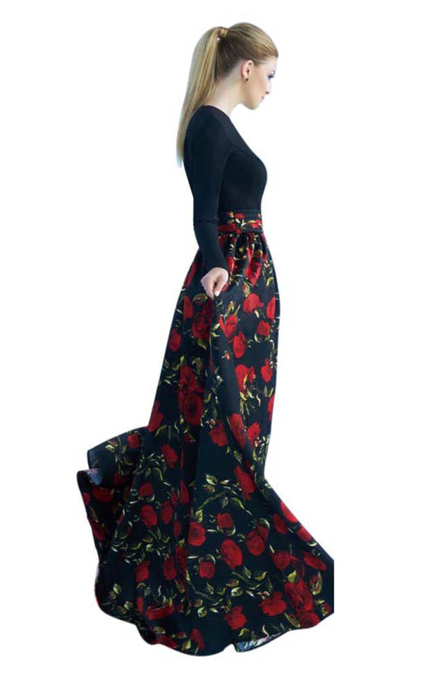 Mac Duggal 25266I Black Rose