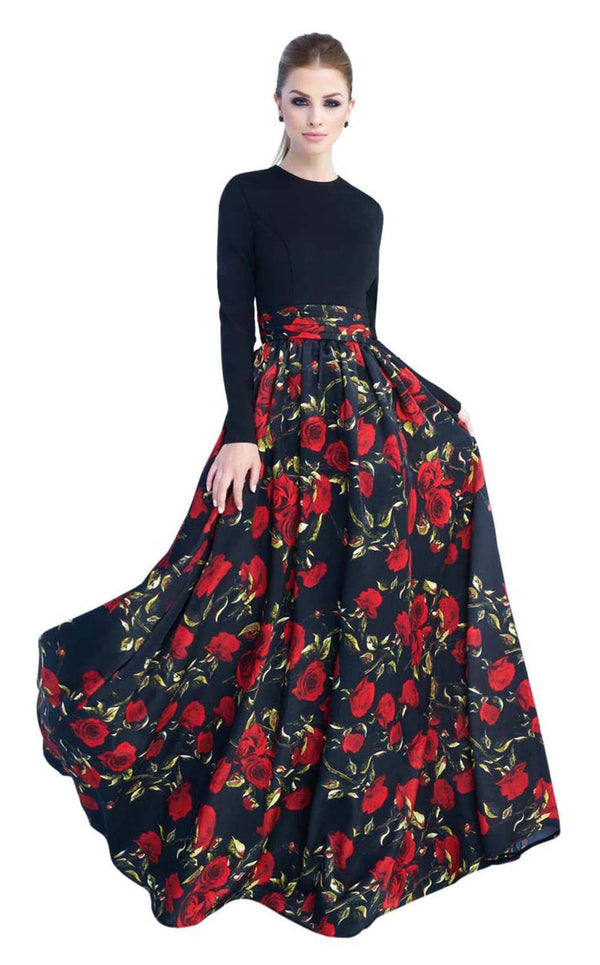 Mac Duggal 25266I Black Rose