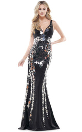 1 of 12 Colors Dress 2565 Dress Black-Silver