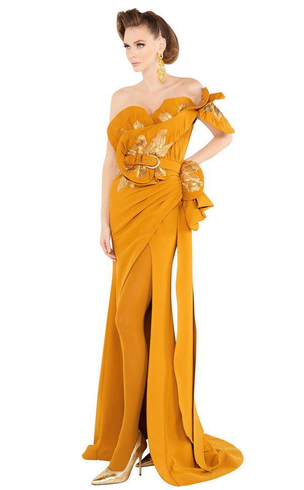 MNM Couture 2579 Dress Mustard