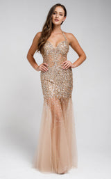 3 of 4 Glitz and Glam GG259 Dress Champagne