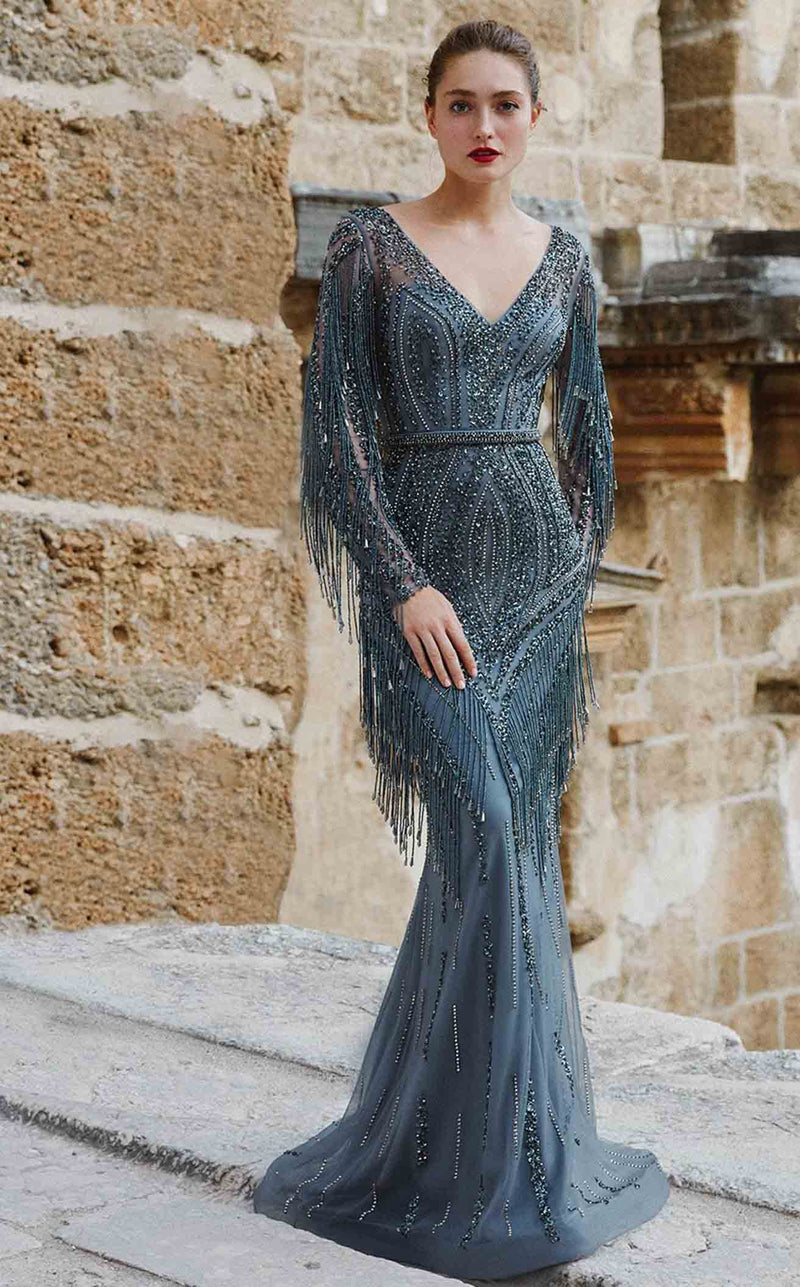 granite blue dress Sundrenched Maxi Dress in Blue Granite Laluxe Femme