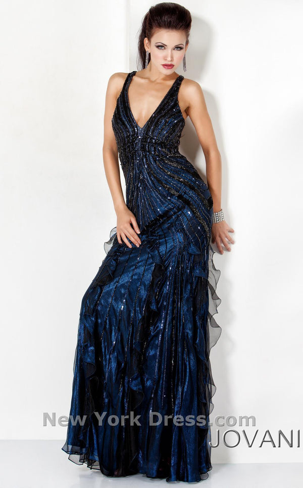 Jovani 6090 Navy/Black