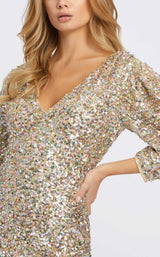 4 of 4 Mac Duggal 26449 Dress Nude-Silver