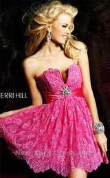 2 of 2 Sherri Hill 2954 Fuchsia