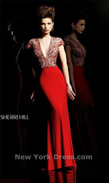 1 of 2 Sherri Hill 2960 Red/Nude