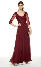 1 of 8 Alyce 27385 Dress Black-Cherry