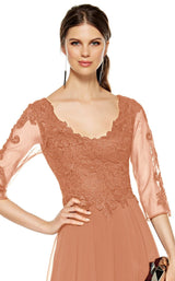 7 of 8 Alyce 27385 Dress Champagne