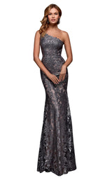 1 of 2 Alyce 27486 Dress Grey-Pink-Alabaster