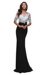 1 of 2 Alyce 27540 Dress Black-Diamond-White