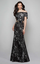 2 of 7 Alyce 27622 Dress Black-Silver