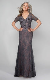 2 of 3 Alyce 27625 Dress Charcoal-Rosewater