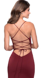 24 of 24 La Femme 28294 Dress Wine