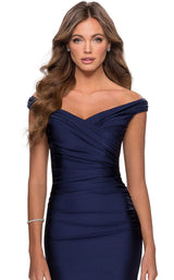 10 of 12 La Femme 28450 Dress Navy