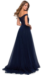 3 of 8 La Femme 28462 Dress Navy
