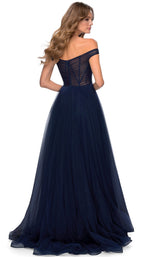 4 of 8 La Femme 28462 Dress Navy