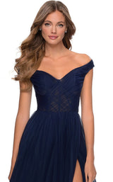5 of 8 La Femme 28462 Dress Navy