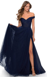 2 of 8 La Femme 28462 Dress Navy