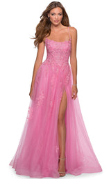 1 of 12 La Femme 28470 Dress Millennial-Pink