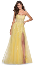 3 of 12 La Femme 28470 Dress Yellow