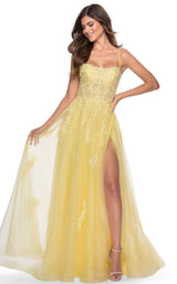 5 of 12 La Femme 28470 Dress Yellow