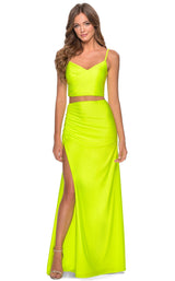 La Femme 28472 Dress Neon-Yellow