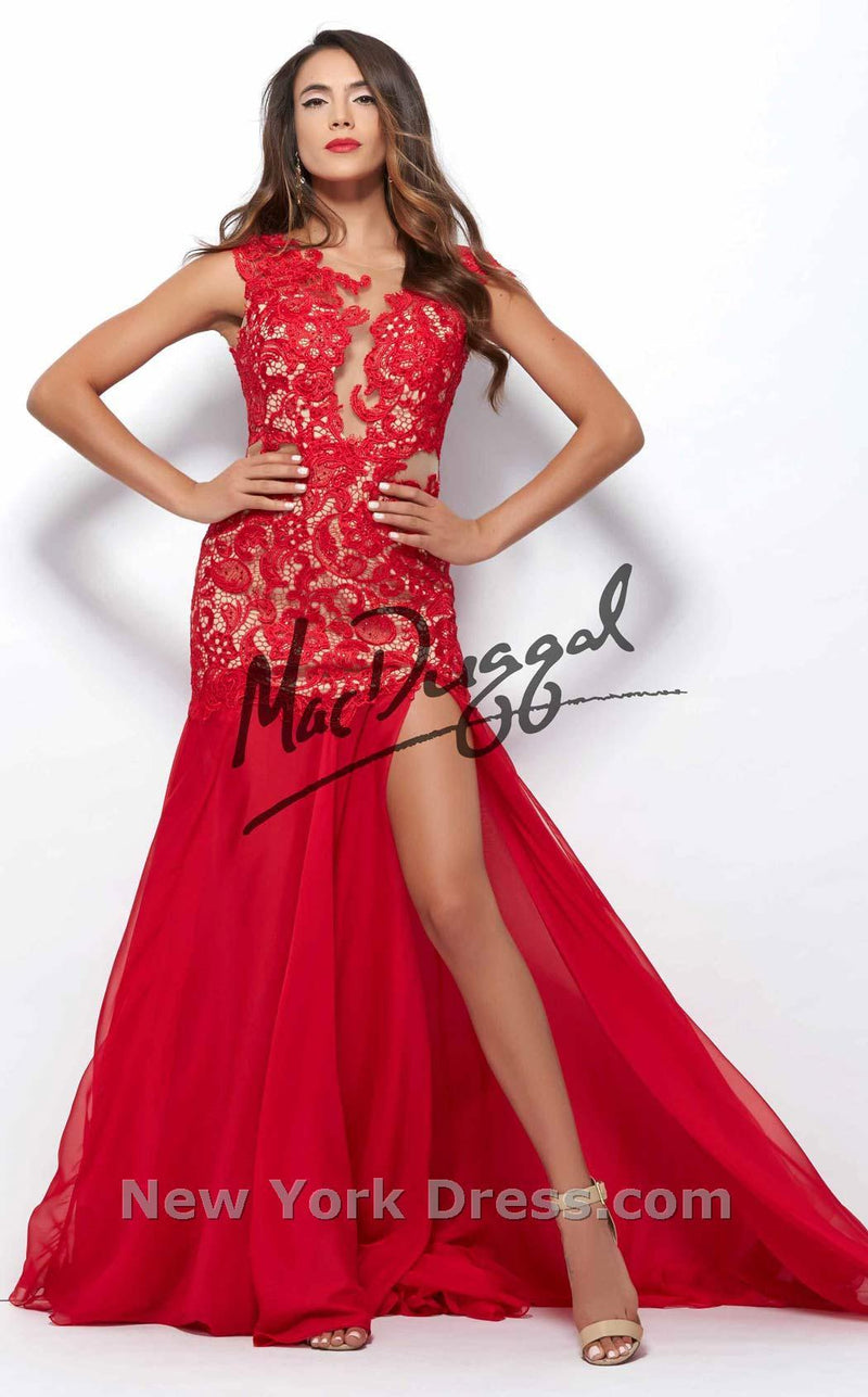 Mac Duggal 61041R Red/Nude